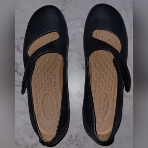Privo By Clarks Black Leather Ballet Flats Shoes Sz 7B Comfort